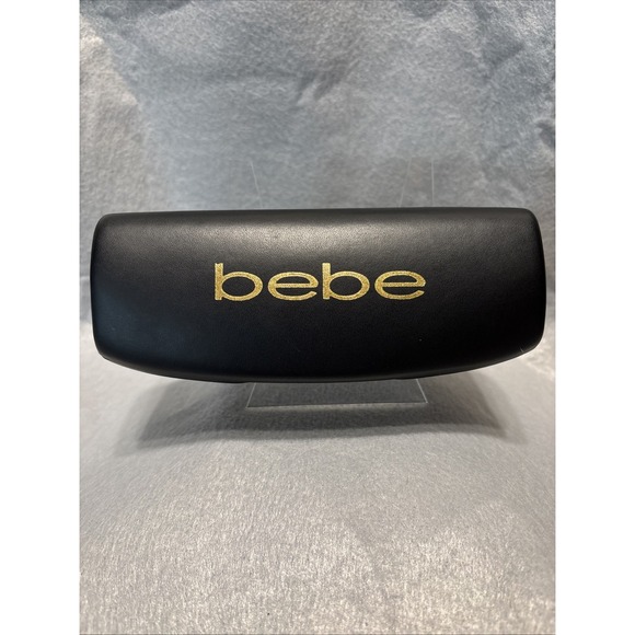 Bebe Hard Clamshell Eyeglass Sunglass Case Black & Gold - Picture 1 of 13